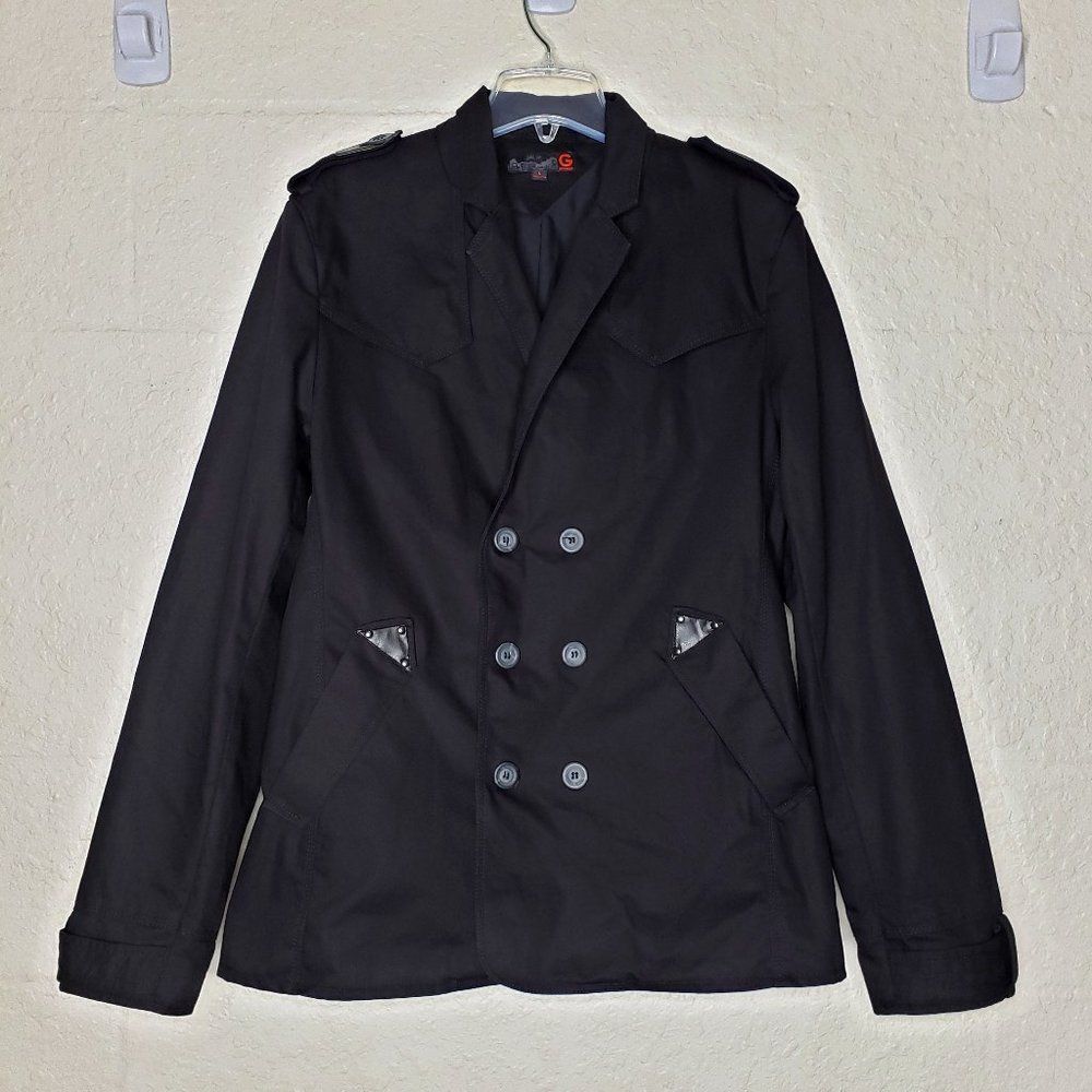 G by Guess Black Military Double Breasted Jacket L